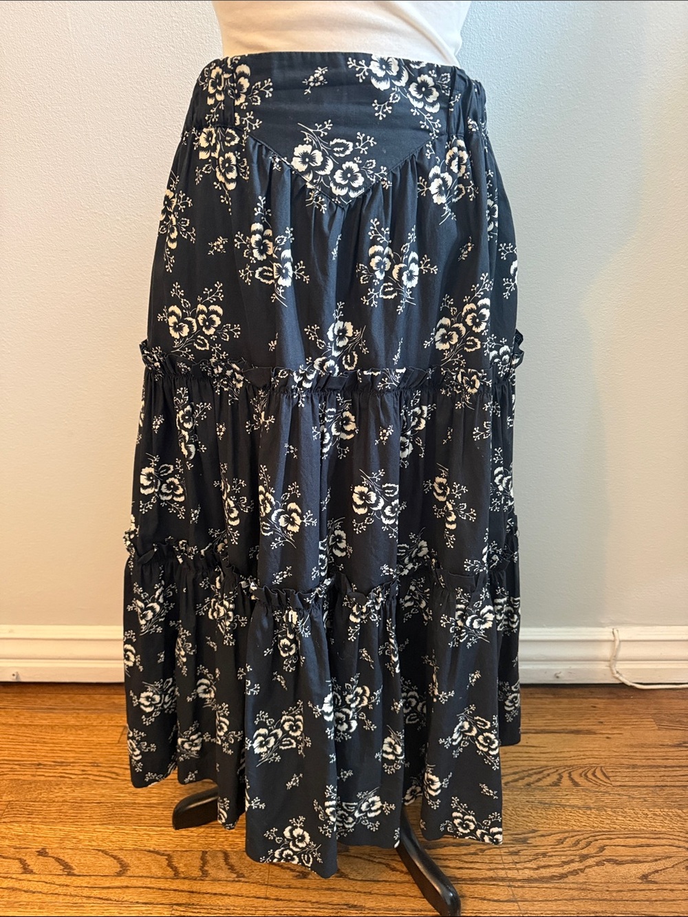 Sea Cotton Tiered Maxi Skirt
